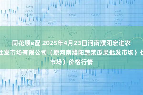 同花顺e配 2025年4月23日河南濮阳宏进农副产品批发市场有限公司（原河南濮阳蔬菜瓜果批发市场）价格行情