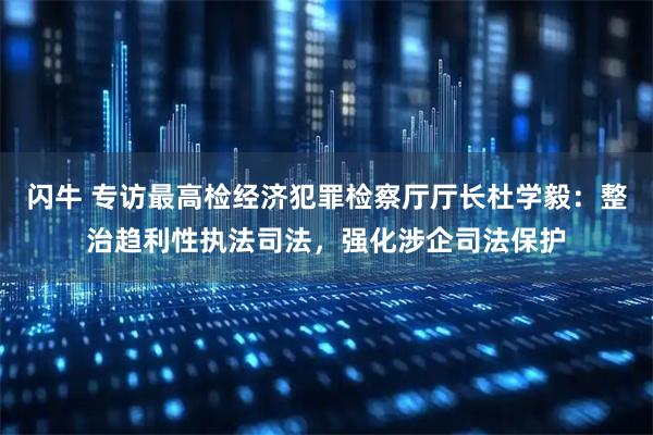 闪牛 专访最高检经济犯罪检察厅厅长杜学毅：整治趋利性执法司法，强化涉企司法保护